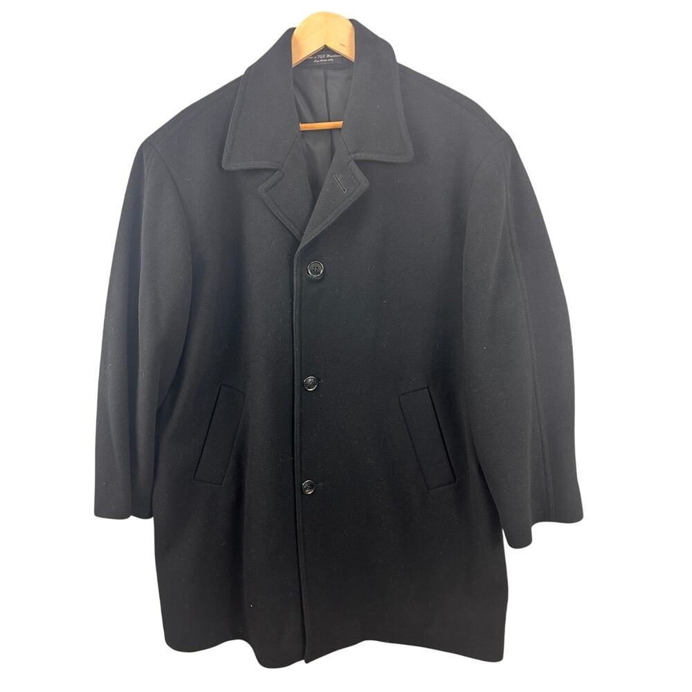 Lord & Taylor Metropolitan Black Wool Overcoat Men’s XL Long Classic Winter Coat
